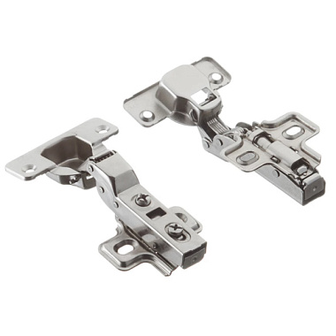 Петля мебельная Element click полунакладная с доводчиком 110° с ответной планкой белый цинк 2 шт