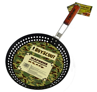 Жаровня BoyScout для морепродуктов и овощей с антипригарным покрытием складной ручкой 53*30*3 см