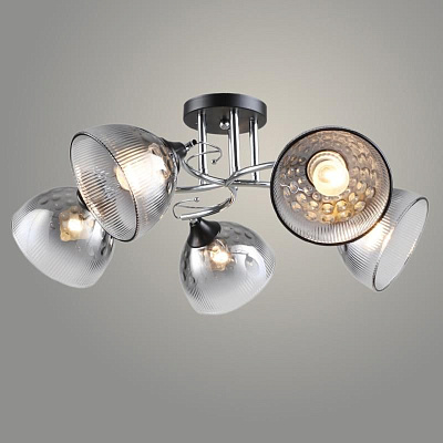 Люстра Росток A4315/5 CH+BK хром/черный 5*60W E27 d620 h220 QH24 988385238