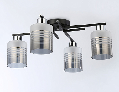 Люстра Ambrella TR303212/4 BK/CH/SM/FR черный/хром/дымчатый/белый мат E27*4 max 60W D515*200