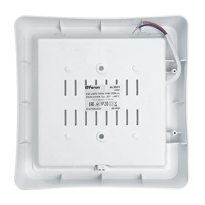 Светильник Feron светодиодный AL3023 DPB с ИК датч. 20W 1600Lm 4000K 4K IP20 квад. 190*190*35 41802