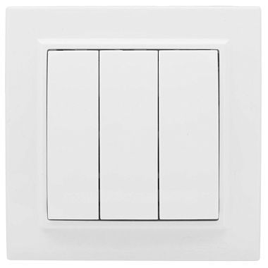 Выключатель Ekf Минск 3-клавишный СП 10А белый Basic ERV10-024-10