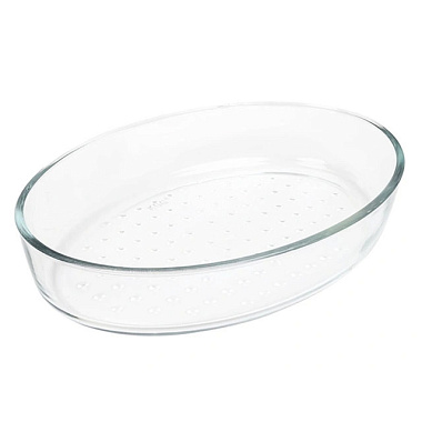 Форма Appetite стеклянная овальная рифленое дно 35*24*6 см 3,2 л PLD10