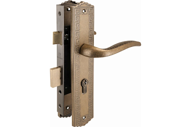 Замок врезной Аллюр состаренная бронза с ручками ЗВ4-70.06 OB