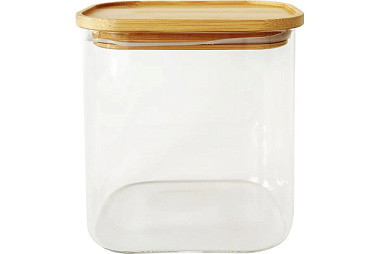 Банка стеклянная Appetite Studio овальная бамбуковая крышка 1000 мл BM2012-2OV