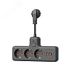 Удлинитель Космос с сетевым фильтром 3*0.3 м 10А 2USB+1USBC 2500Вт ПВС 3*1 черный FRKsm0.3m-3g(B)USB