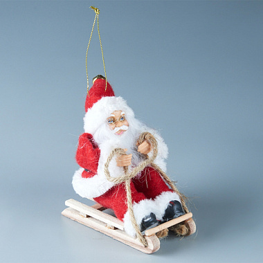 Сувенир Санта-Клаус на санях новогодний красный 18 см 4630270051486