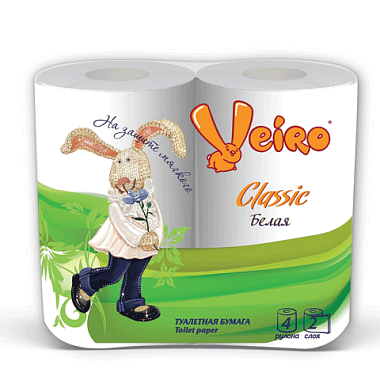 Бумага туалетная Linia Veiro Classic 2-х слойная белая  4 шт