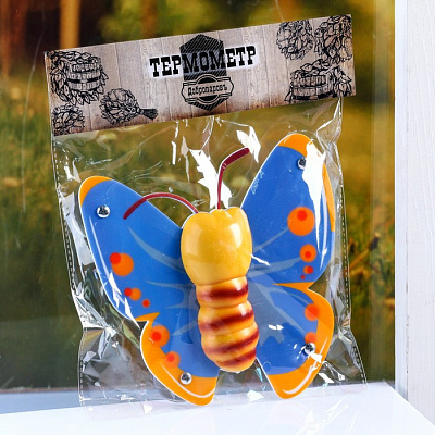 Термометр оконный Бабочка пластиковый в пакете 4444059