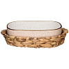 Блюдо для запекания Bronco Nature в плетеной корзине Кремовое 1200 мл 29,5*20*8 см 263-1090