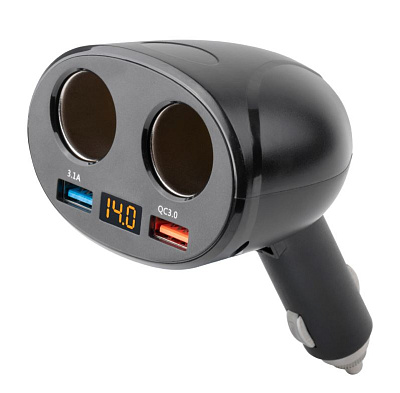 Разветвитель прикуривателя DSV 2 гнезда + 2 USB R77006***