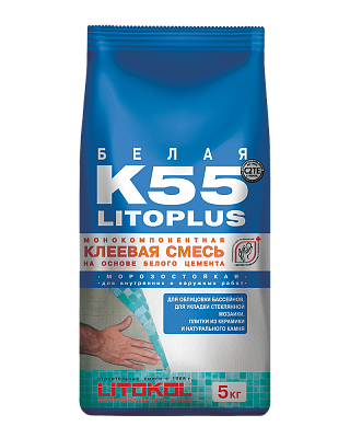 Клей Litokol Litoplus K55 для плитки белый 5 кг***