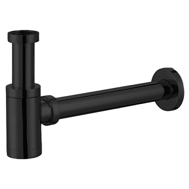 Сифон Azario для умывальника G 1 1/4 без выпуска цилиндр латунь черный AZ-108-BL