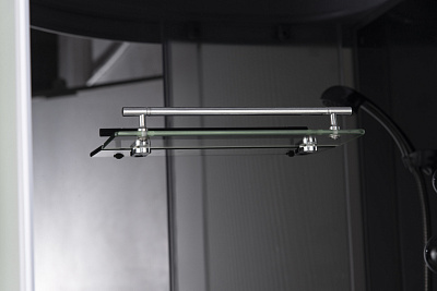 Душевая кабина Eva Gold F901BS полукруг низ под рифл стек черн стен хром матовый проф 3к 90*90 см