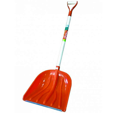 Лопата снеговая Центроинструмент БЦМ красная с металлической ручкой 1726-Ч