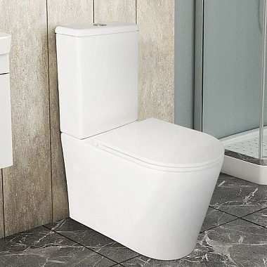 Унитаз Azario Conto торнадо напольный с бачком и сиденьем микролифт дюропласт AZ-T005BR