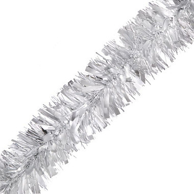 Мишура новогодняя Феникс-Презент Матовое серебро широкая из ПЭТ 200*15 см 80443