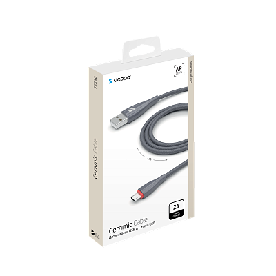 Кабель Deppa Ceramic USB micro USB серый 1 м 72286