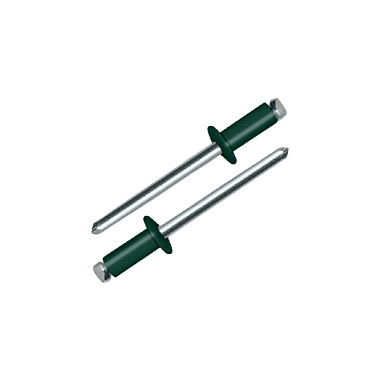 Заклепка Винтаж вытяжная 4,0*10 al\st зеленый 300 шт RAL6005