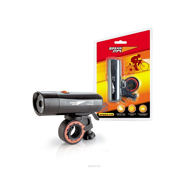 Фонарь Яркий луч V-100 велосипедный Led 3W, 3 режима, на 4хААА