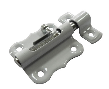 Задвижка Ликчел фигурная белый цинк ШФ-50 У1-2759