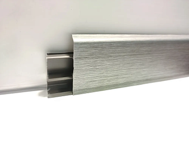 Плинтус Идеал Деконика напольный 70 мм Алюминий темный 187 2,2 м Д-П70 187 АЛМ ТЕМ