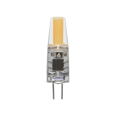 Лампа светодиодная General G4 12V 3W 4500K 4K 38*10 COB силикон BL5 652700