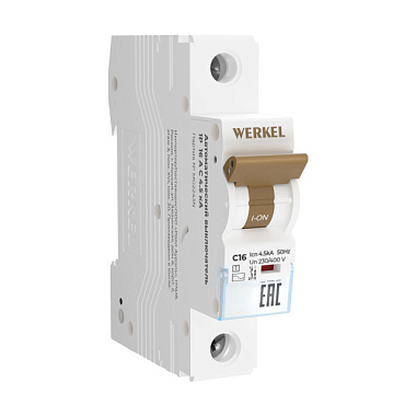Выключатель Werkel автоматический 1P 16 A C 4,5 kА W901P164