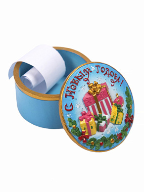 Шкатулка декоративная с предсказанием внутри ПОДАРКИ полирезина 7,5*7,5*5 см см 75648***