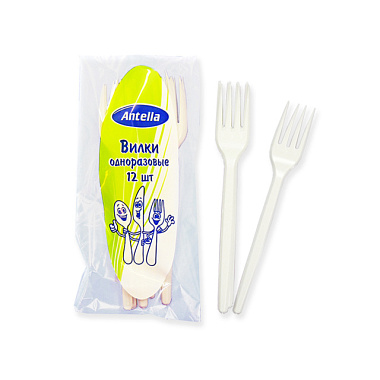Вилка Антелла белая 12 шт 04253