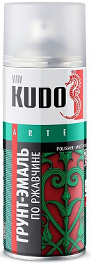 Аэрозоль Kudo грунт-эмаль по ржавчине красная RAL 3020 520 мл KU-313020