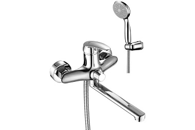 Смеситель Lemark Linara для ванны плоский излив 200 мм хром LM0417C