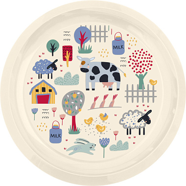 Тарелка Idiland детская с декором светло-бежевый D215 мм 221151825/01