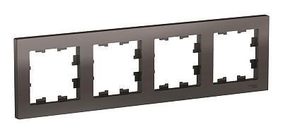 Рамка Schneider Electric Atlasdesign четырехпостовая универсальная мокко ATN000604