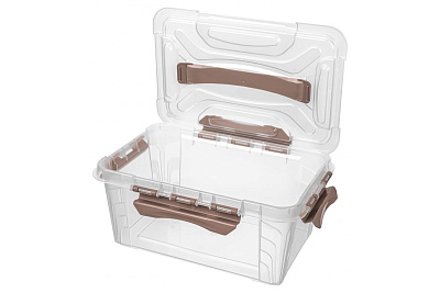Ящик Econova Grand Box универс с замками и ручкой 290*190*124 мм 4,2 л коричневый 433200114