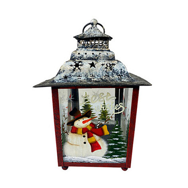Фонарь Holiday Classics Наилучшие пожелания на Рождество декор.заснеженный мет/ст18*18*29 см KH76692