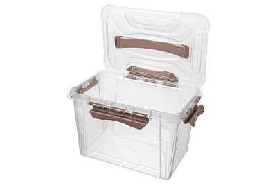 Ящик Econova Grand Box универс с замками и ручкой 290*190*180 мм 6,65 л коричневый 433200214