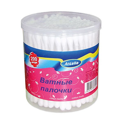 Ватные палочки Антелла пластиковый стакан 200 шт 70561