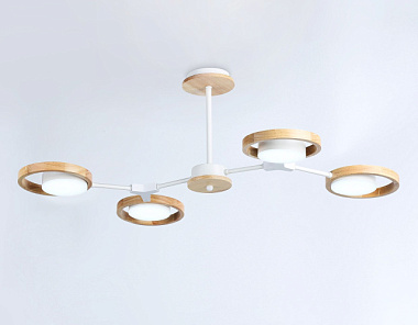 Люстра Ambrella Comfort FL51609/4 WH/LW бел/св дерево 3000K/4200K/6400K 825*530*285***