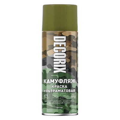 Аэрозоль Decorix Камуфляж краска оливковый камуфляж матовый 520 мл 0144-64 DX
