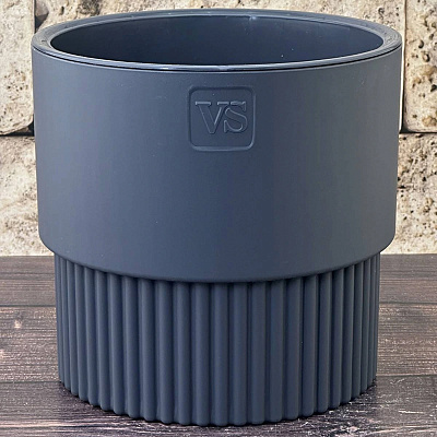 Горшок VipSet Бостон цилиндр с дренажной системой антрацит 1,6 л АМБ-1,6-12