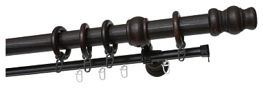 Карниз УЮТ Тренд двухрядный Венге тубус D28 Длина 300 см 28.02ТО.312Т.300