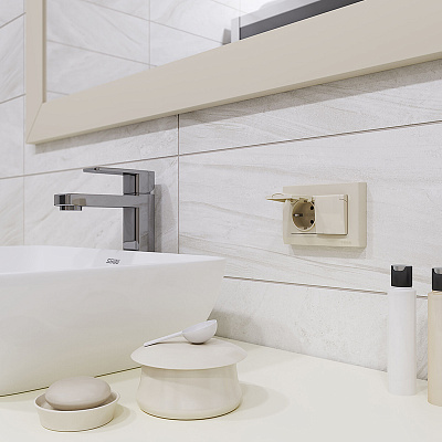 Розетка Werkel двойная влагозащ с зазем с защит крышкой и шторками слоновая кость W1172203