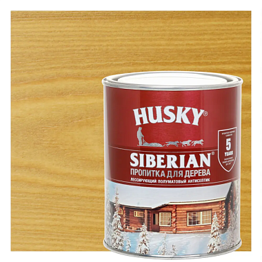 Антисептик Husky Siberian полуматовый Дуб 0,9 л 25232