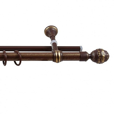 Карниз Legrand Валанс У-шина пластик орех/патина 300 см d28