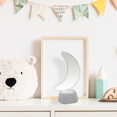 Светильник-ночник Apeyron зеркальный Месяц NL-09 светодиод 3*R6 пластик желтый 100*70*190 мм 784331