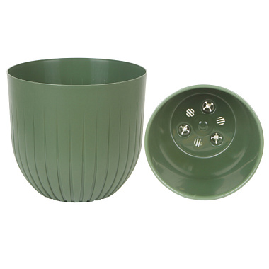 Горшок Live-in-green Альфа пластиковый с вкладкой нефритовый 17*16 см 2,9 л А17-32