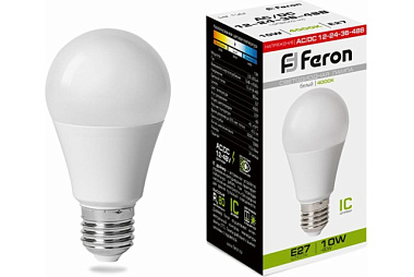 Лампа светодиодная Feron низковольтная LED 10вт 12-24-36-48в Е27 белый 38265