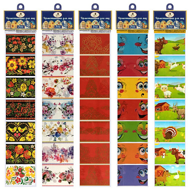 Термоэтикетки для украшения яиц Мультидом набор с держателем 5 дизайнов 7,5*5,5 см 844