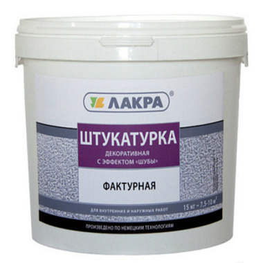 Штукатурка Лакра фактурная декоративная с эффектом шубы белый 15 кг